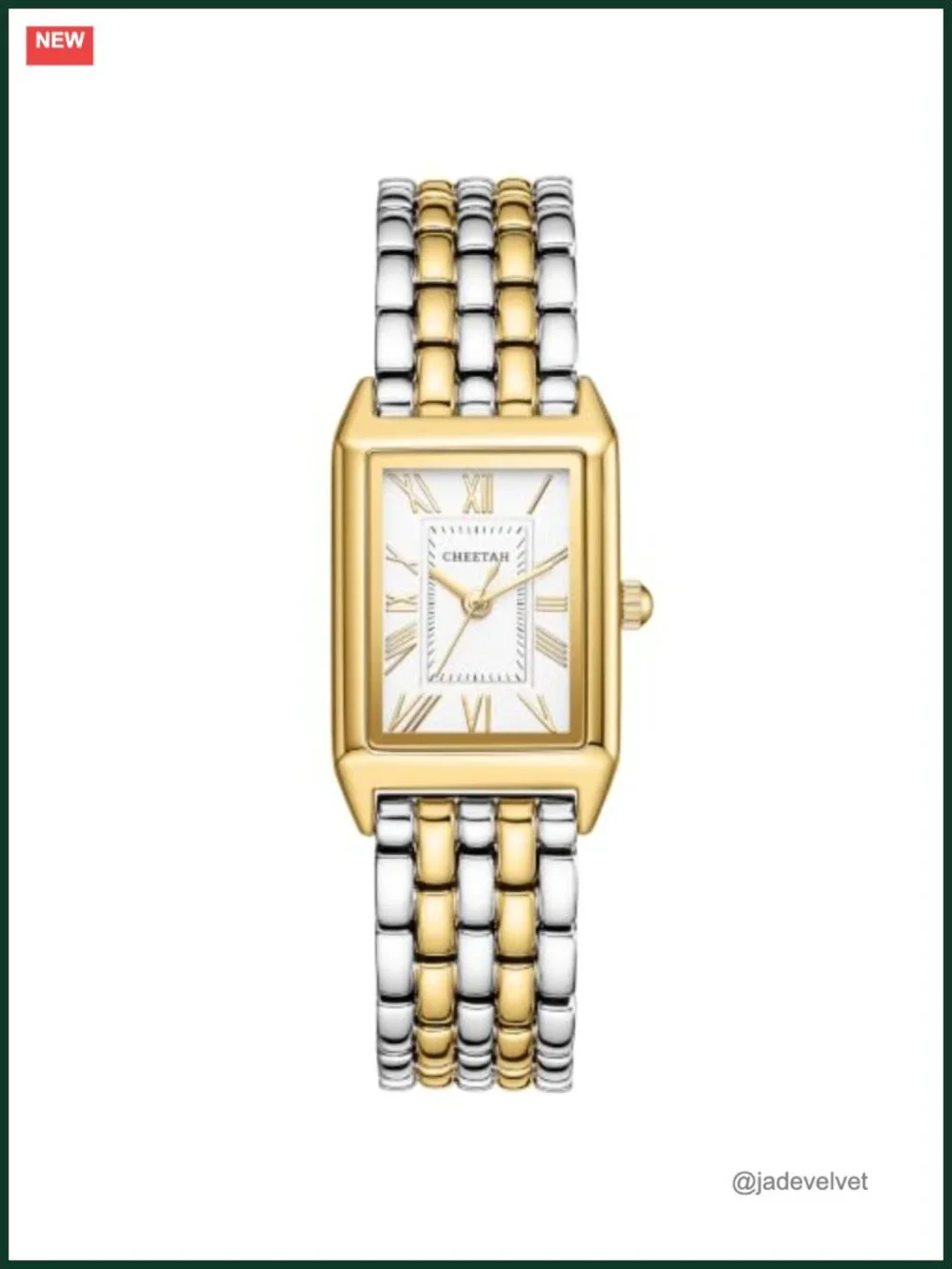 Vintage Bracelet Watch Rectangular Roman Dial Quartz 3 ATM Water Resistant